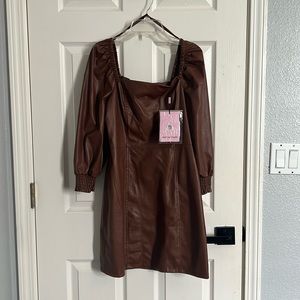 Classy Brown leather Dress